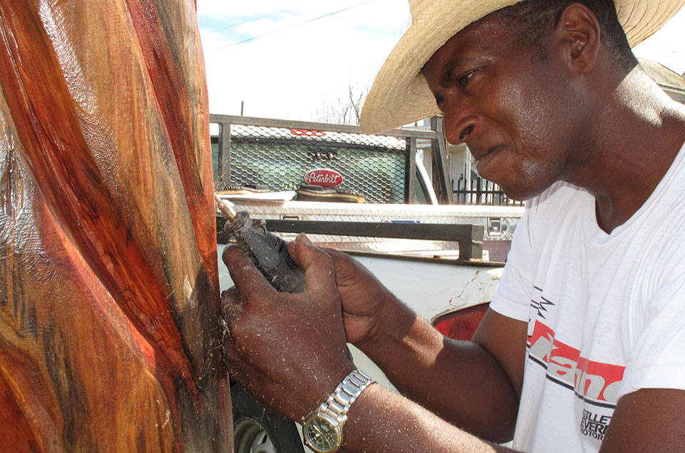 Photo of tree sculpture artist Earl Jones